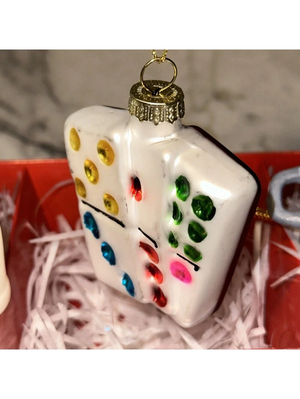 Dominoes Caldero 3 NEW Coquito Hispanic Cuban Glass Ornament cafecito Dominican